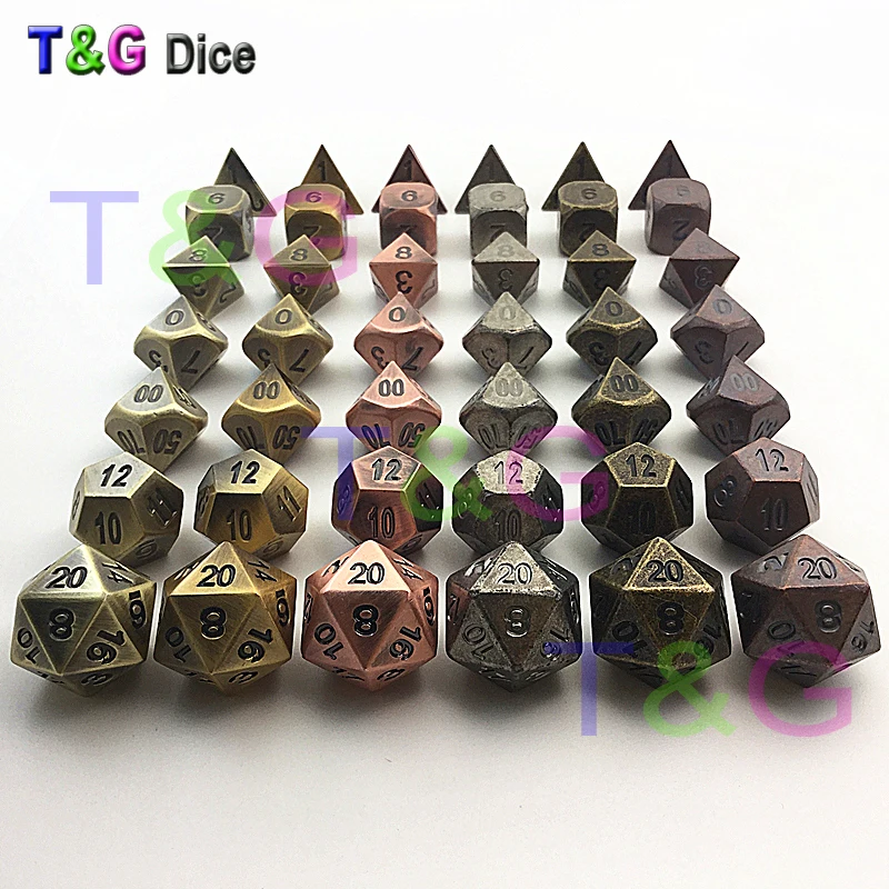 Металлические кубики для ролевых игр 7 шт в наборе|dado set|d6 dice setdnd set |