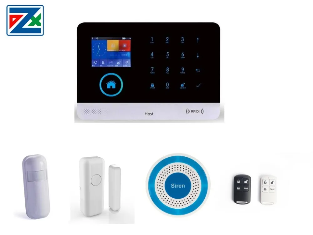 DZX AS07home склад сад офис Охранные двери и windows сенсор SIM WIFI GPRS IP камера сигнализация с