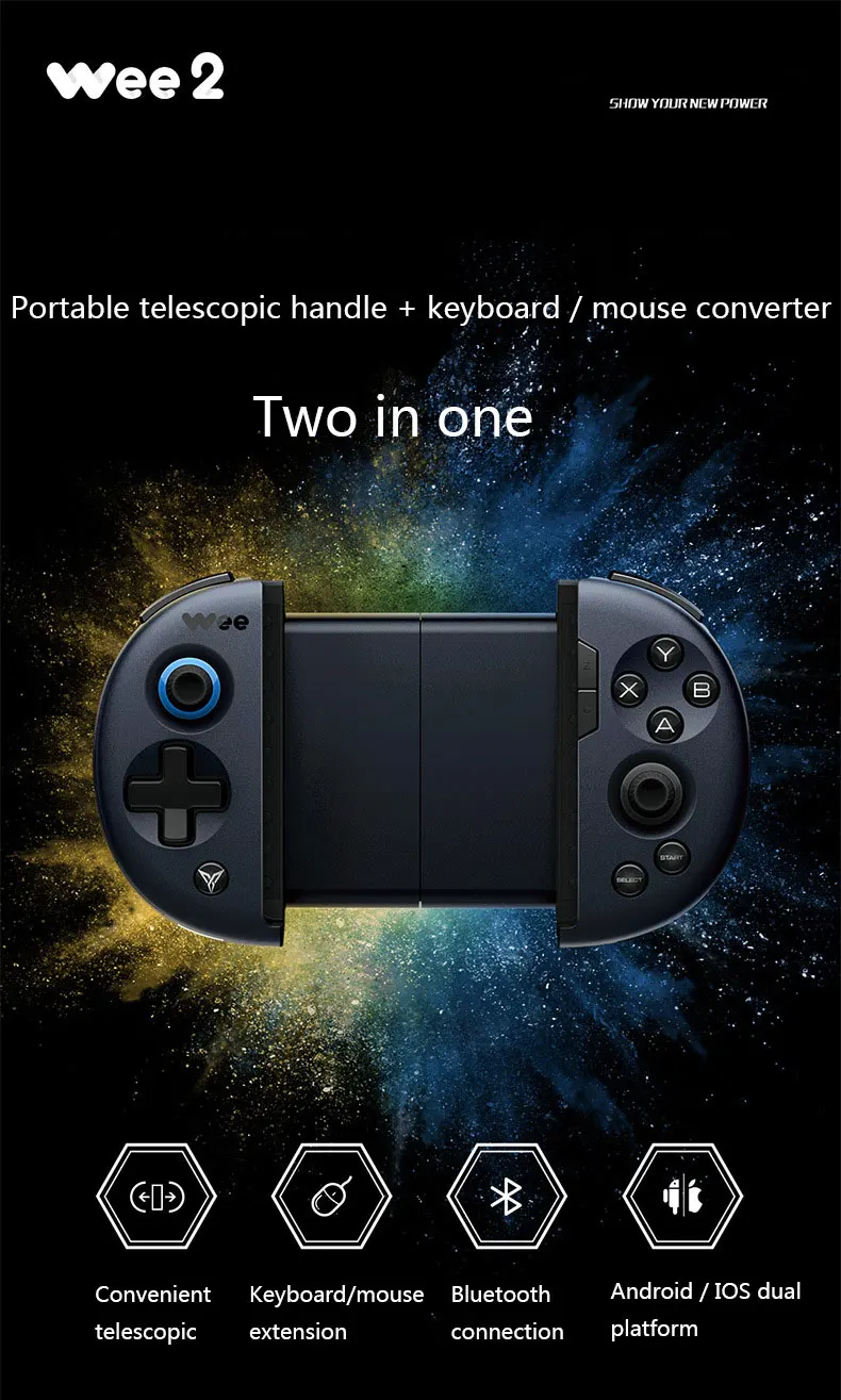 Flydigi Wee 2 мобильный игровой контроллер pubg мобильный телескопический Bluetooth геймпад клавиатура/переходник для мыши Android/IOS джойстик