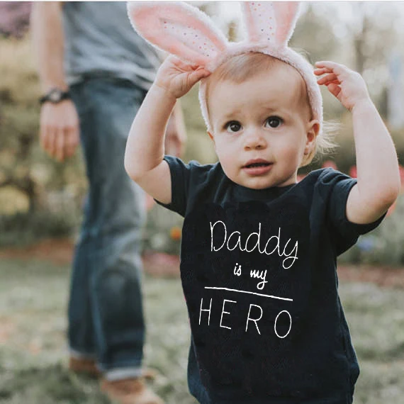 Детская летняя хлопковая футболка с коротким рукавом и надписью DAD Is My
