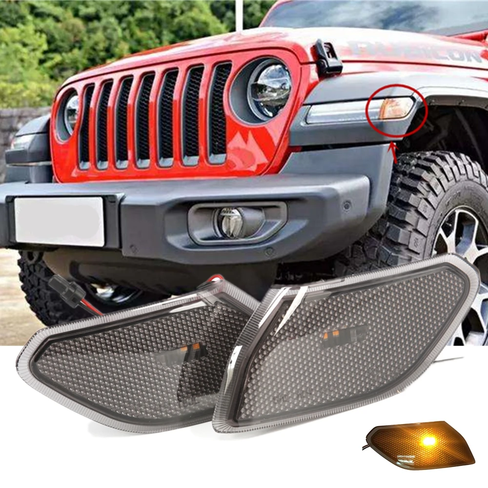 Для Jeep JL Копченый светодиодный светодиодные боковые чайник отложным воротником