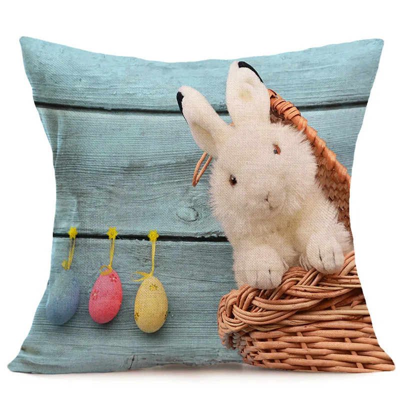 Nordic Cute Easter Bunny eat green grass wholesale wedding gift cushion cover home car office sofa decorative party pillow case | Дом и сад