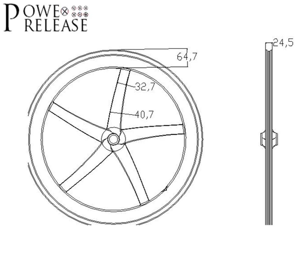 Powerelease 700C 5 spoke углеродное колесо Дорожные трубчатые клинчерные колеса