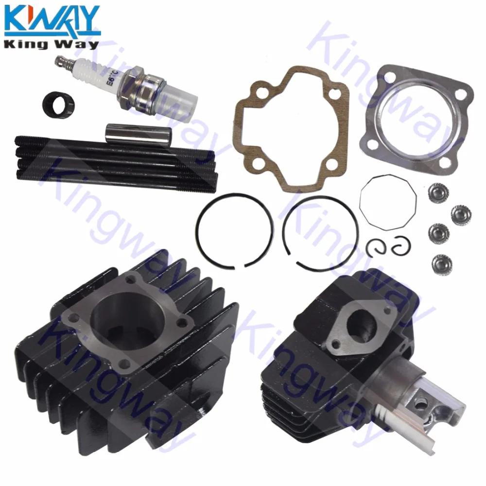 King Way-отверстие цилиндра Поршневой Комплект прокладок с головкой для Yamaha QT50 PW50 PW 50 60CC большой