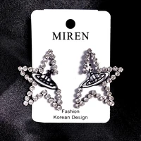 globe five pointed star earring s925 silver needle allergy prevention womens fashion jewelry accessories wholesaletf481