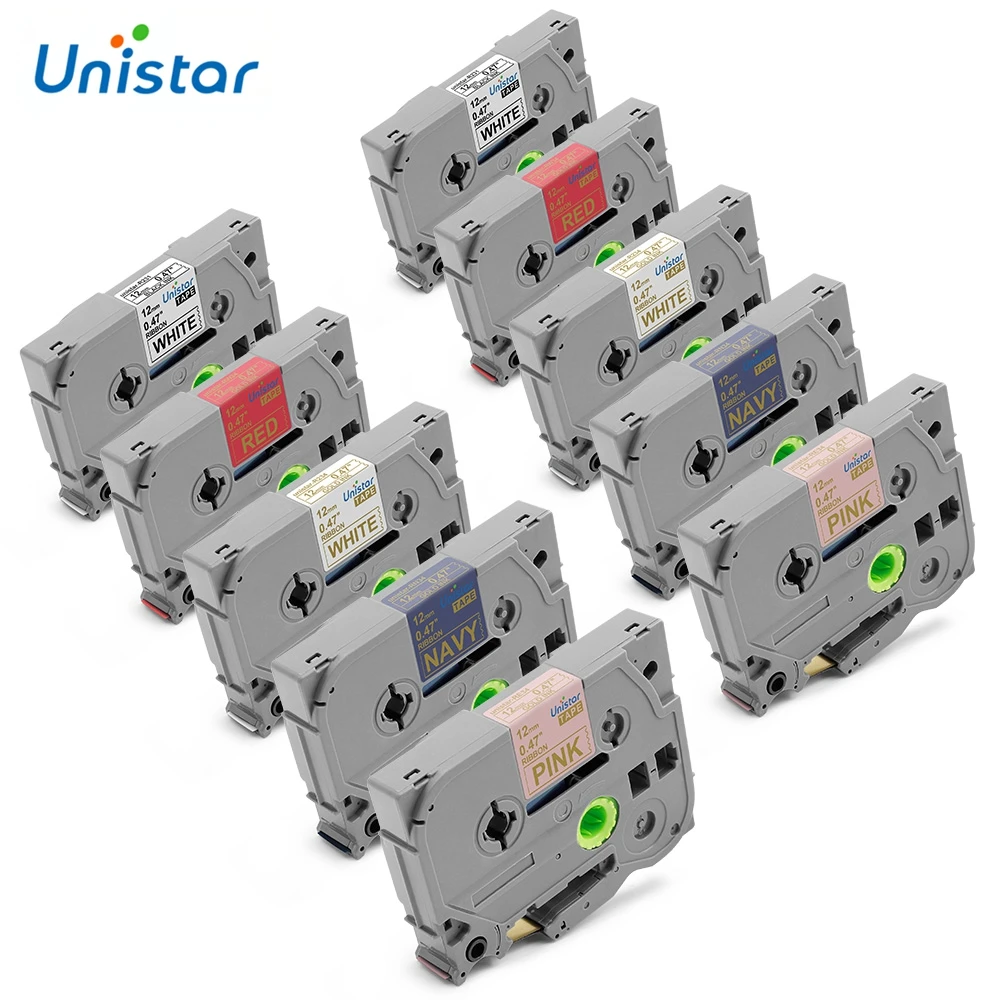 Unistar 10 шт. TZe атласная лента 12 мм комбинированный набор совместимый с
