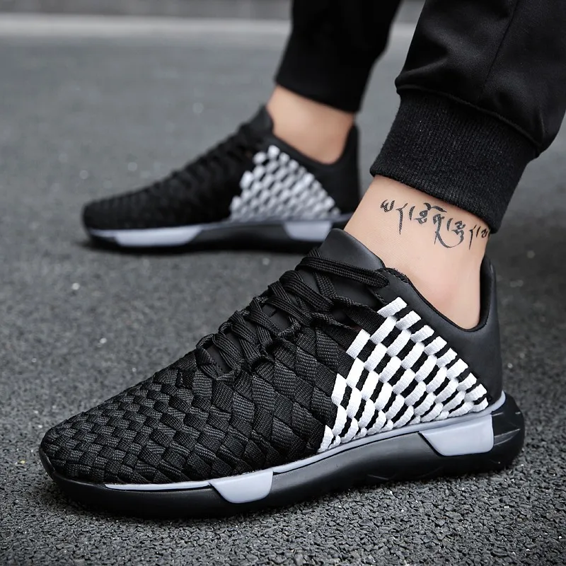 Для мужчин летняя повседневная обувь на плоской подошве дышащие ткани