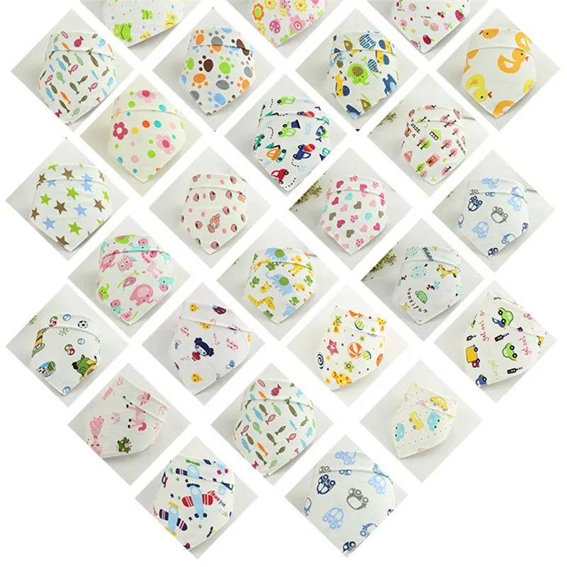 3pcs Baby bibs High quality triangle double layers cotton baberos Cartoon Character Animal Print baby bandana dribble | Детская одежда