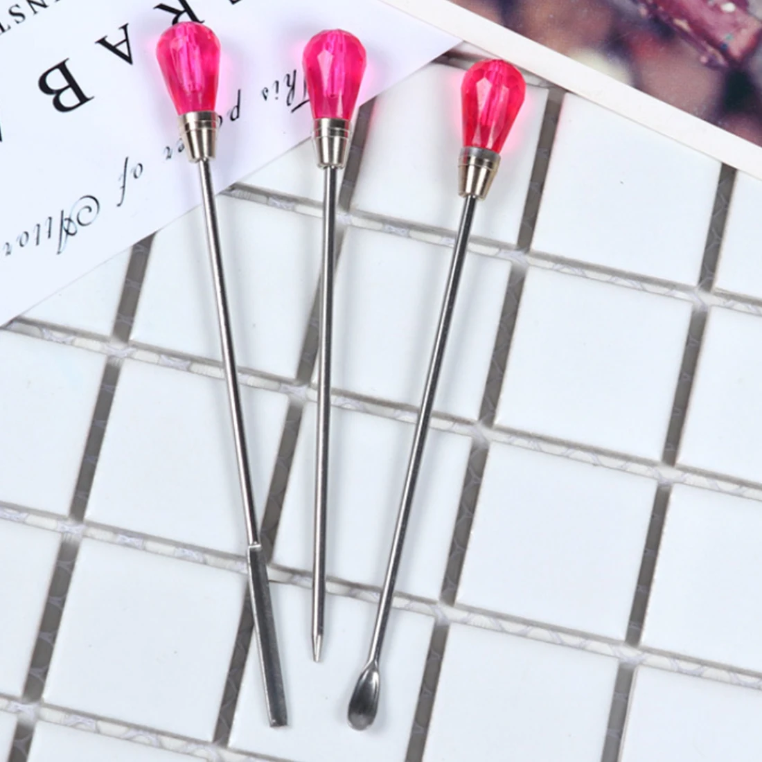 Новинка мешалка для дизайна ногтей инструменты нержавеющая сталь акриловая