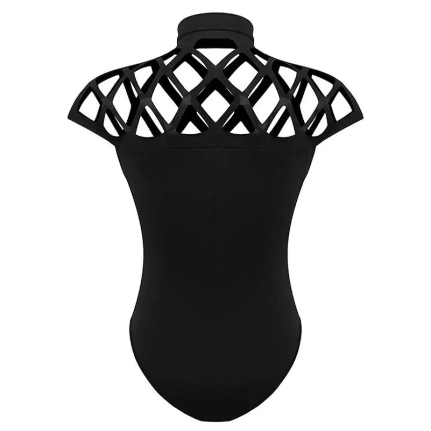 2018 женский чокер с высокой горловиной Облегающий комбинезон рукавами клетками