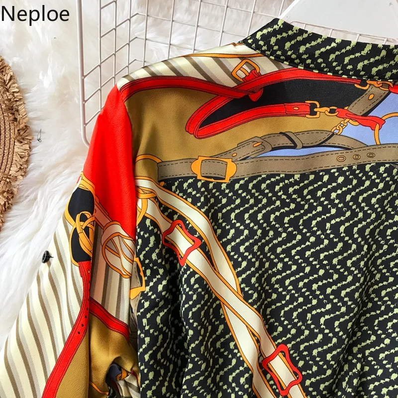 Nepole Цветочный принт одежда с длинным рукавом женское платье из гофрированного