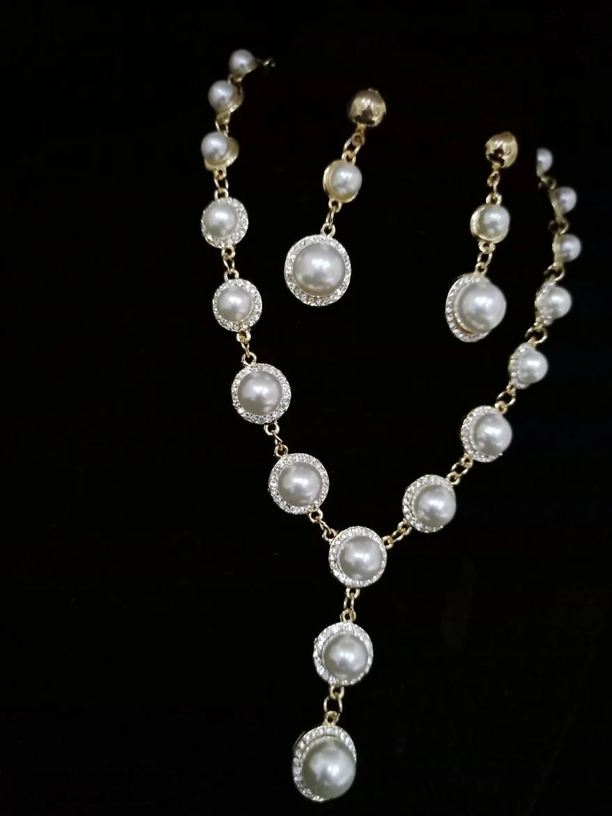 TR design Элегантный Искусственный Жемчуг Свадебные Ювелирные наборы Кристаллы