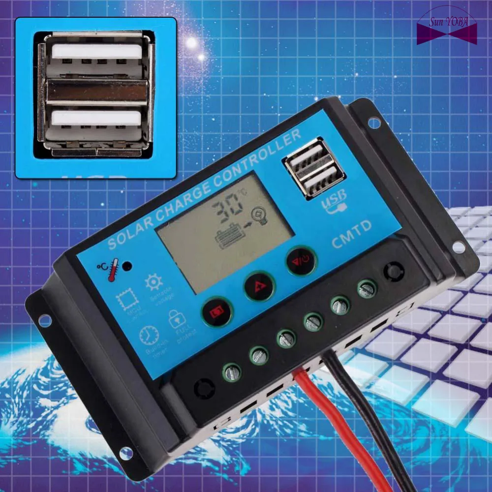 USB / DC 12V/24V Output Charging Port 20A Solar Panel Battery Regulator Charge Controller Charger for Home | Обустройство дома