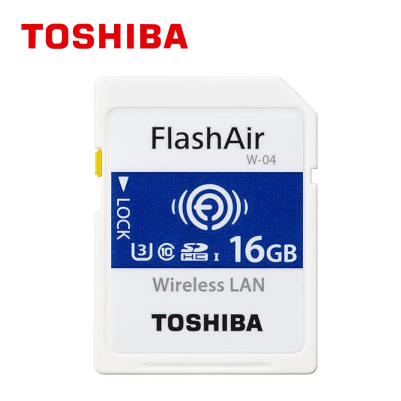 TOSHIBA Wifi карта памяти 32 Гб 64 90 м/с SD SDHC SDXC класс 10 U3 FlashAir W-04 16 для цифровой камеры |
