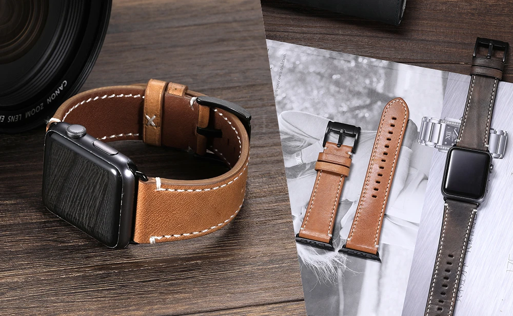 CHIMAERA наручных часов Apple Watch, версии кожаный ремешок для часов на замену для наручных часов iWatch серии 1/2/3/4 Для мужчин Для женщин для 38 мм 42 мм 40 мм 44 мм