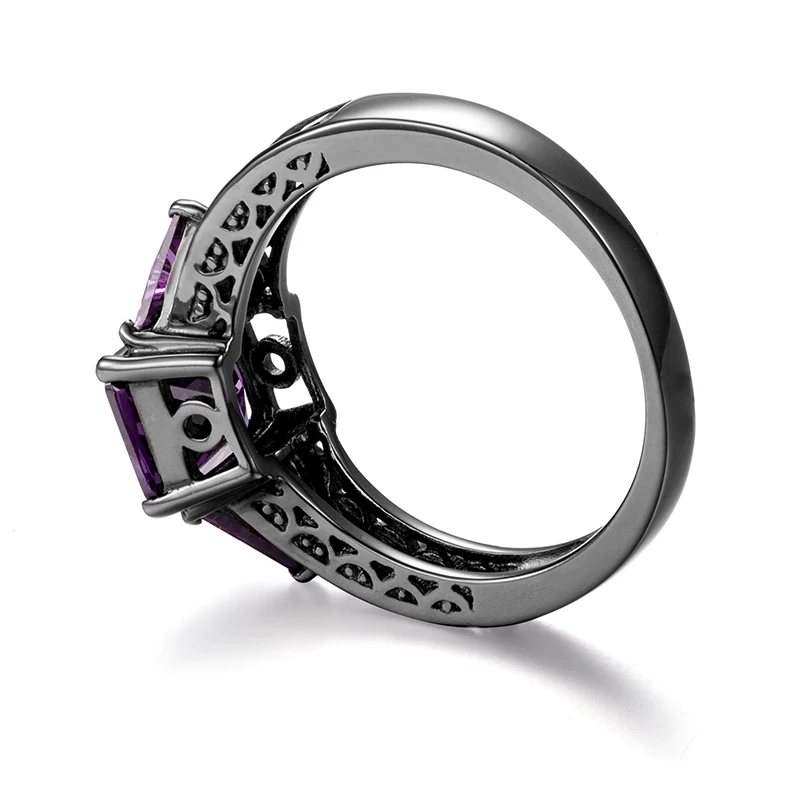 Женское кольцо с фиолетовым камнем винтажные Свадебные Кольца из стерлингового