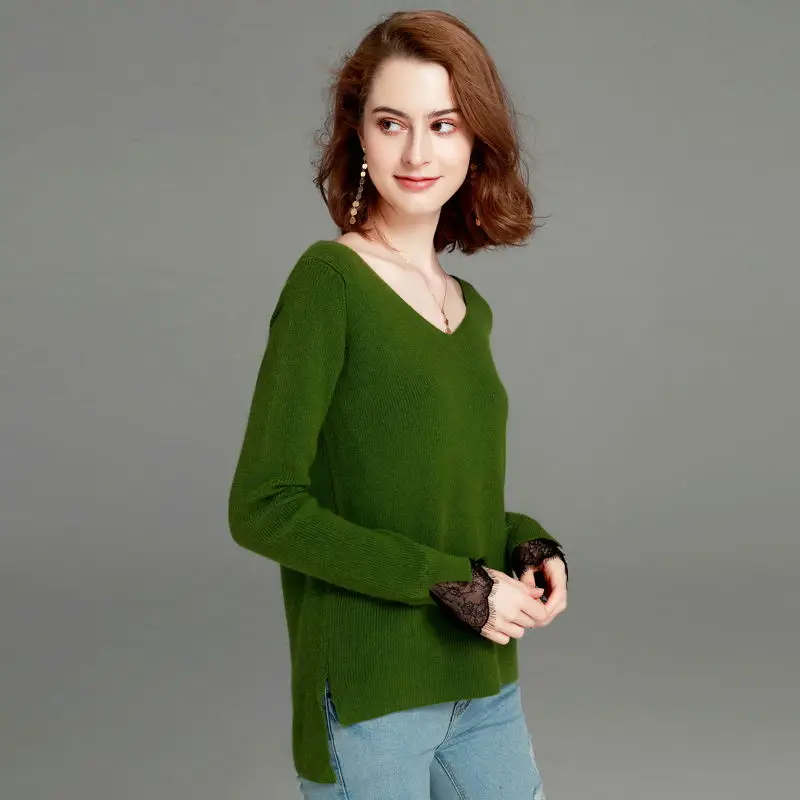 2018 весна осень кашемировые свитера Женская мода пикантные свитер с треугольным