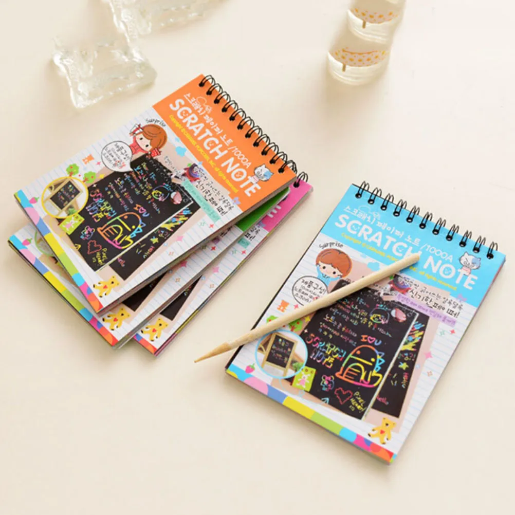 14*10 см DIY скретч-книга, наклейки для заметок, блокнот для рисования, альбом для рисования, детский подарок, креативное воображение, развивающая игрушка