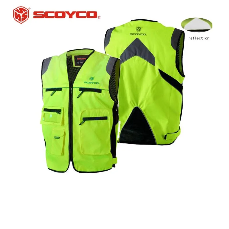 

SCOYCO JK30 Motorcycle Biker Reflective Jacket ,Motos Motorbike Motocross Black Work High visiblity Safety Vest