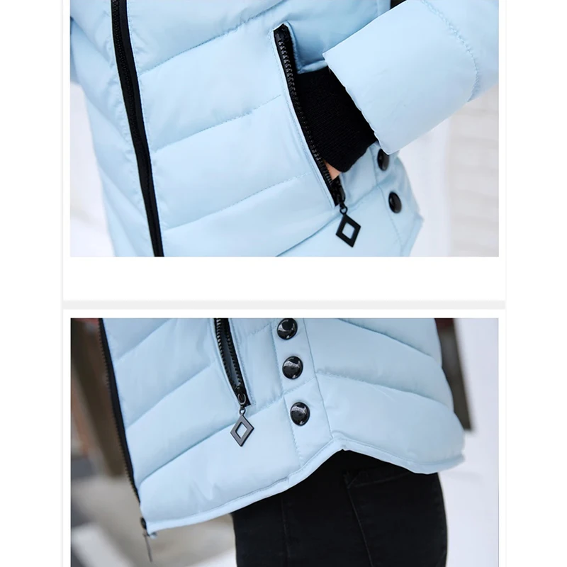 Женская парка с капюшоном зимняя короткая приталенная куртка из хлопка для