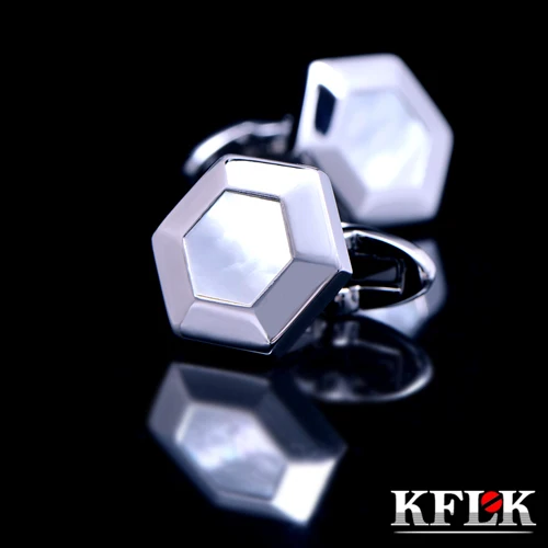 

KFLK Luxury 2020 gemelos shirt cufflinks for mens Brand cuff buttons cuff link Shell Hexagon High Quality abotoaduras Jewelry