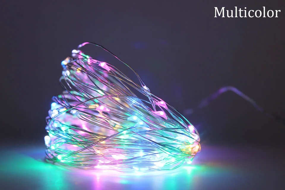 Multicolor Красочные AA батареи питание 1 м 10 led Рождество праздник Свадебная вечеринка украшения фестиваль медная светодиодная гирлянда Сказочный светильник лампа - Испускаемый цвет: Multicolor
