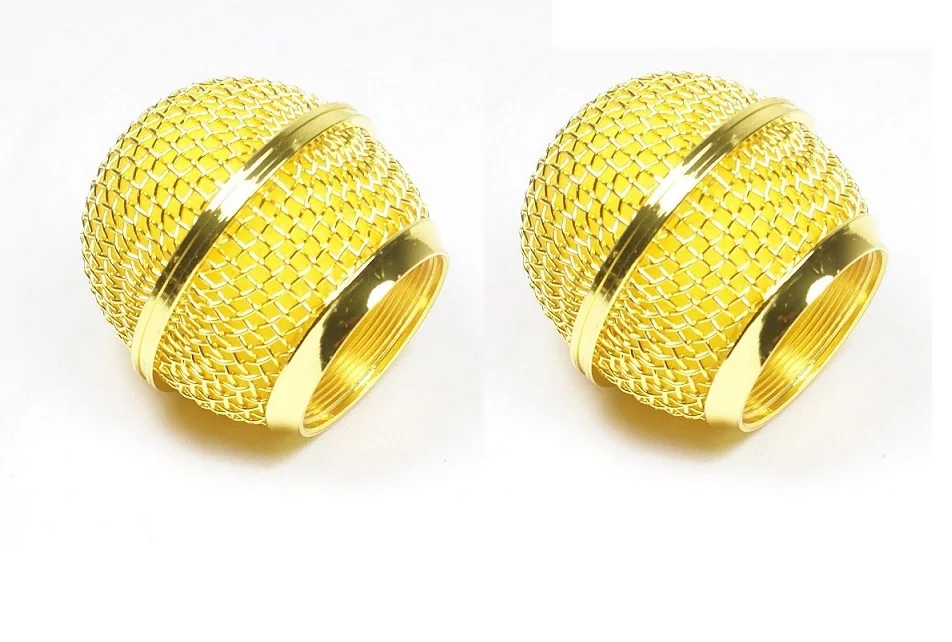 Экран с двумя золотыми микрофонами для микрофона | Электроника