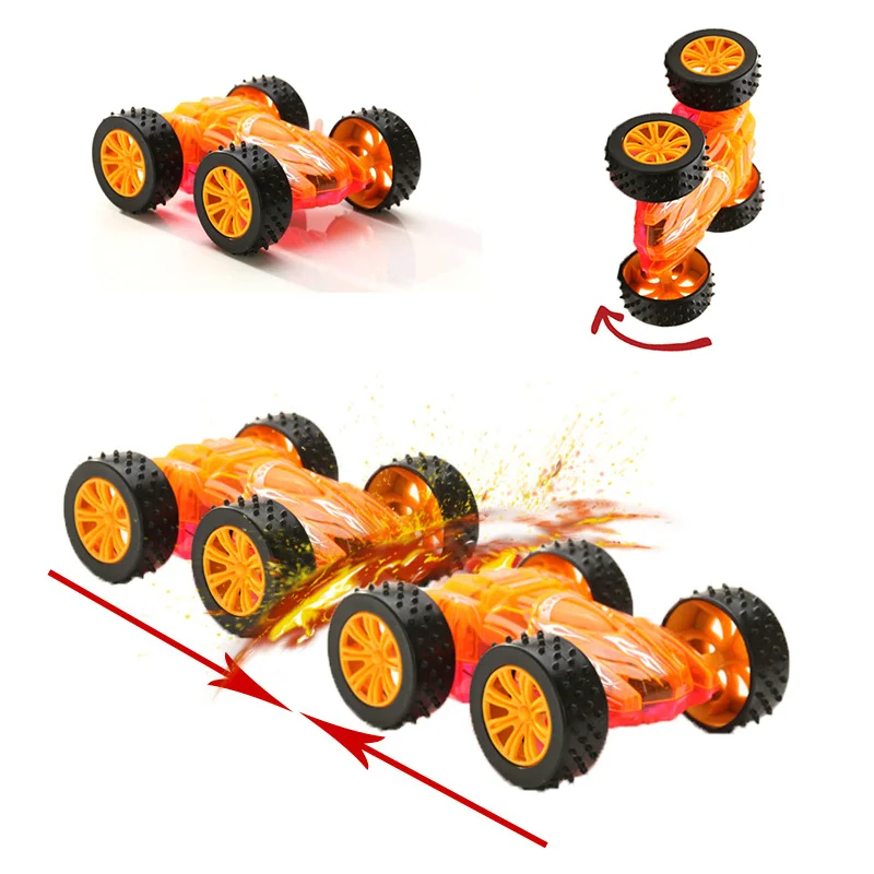 Новый мигающий двусторонний игрушечный автомобиль для игр светодиодные Детские