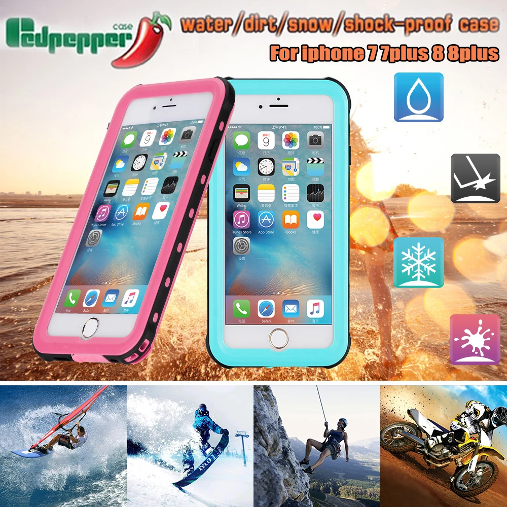 Подводный водонепроницаемый чехол для iphone 7 7 plus Красного перца Dot серии IP68 водонепроницаемый чехол для iphone 8, 8 plus, 5 5S SE 6 6 S Plus