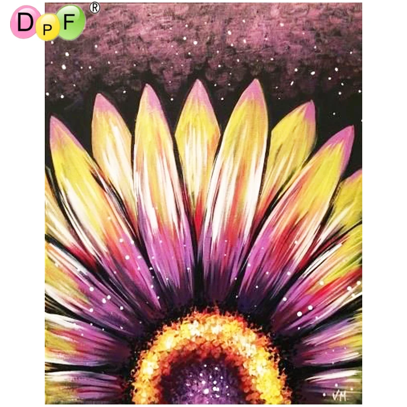 

DPF Diamond painting cross stitch Half flower daisy diamond painting round diamond painting embroidery mosaic decoration gift