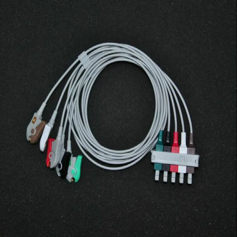 Совместим с Philips-HP MP20/30/40 43100A 43120A 43200A ECG 5 leadпроводов зажим конец стволовой кабель