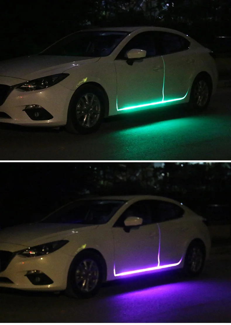 Новинка RGB Автомобильная гибкая светодиодная лента декоративная атмосферная