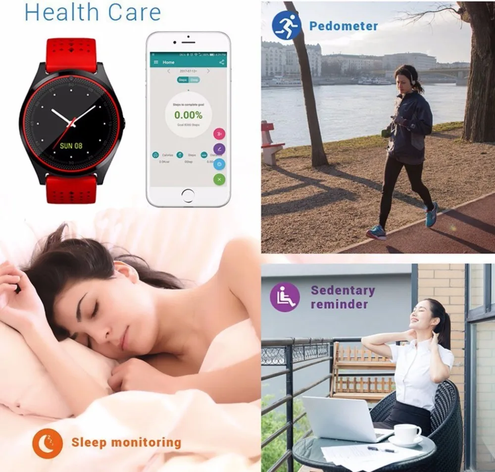 2018 Best Fashion Smart Watch with Camera Bluetooth Touch Screen Sports Fitness Tracker Step Counter for Men Women Smat | Электроника