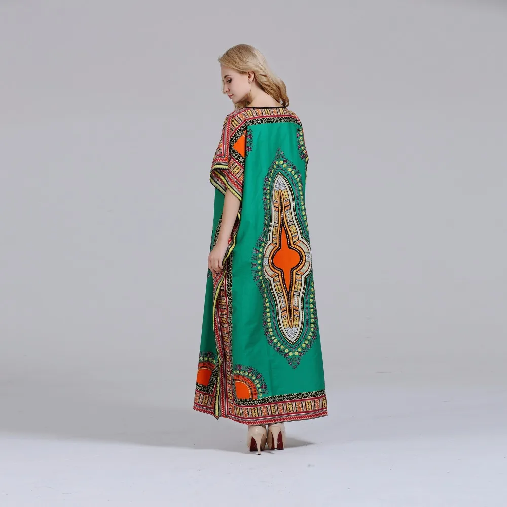 Новинка модное женское платье Dashikiage из 100% хлопка макси с Африканским принтом