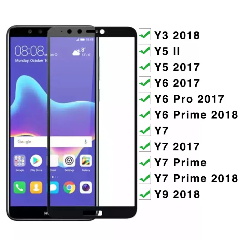 Для Huawei Y7 стекло для Y5 II Y3 Y6 Pro Prime 2017 Y9 2018 Закаленное Защитная пленка 9H|Защитные