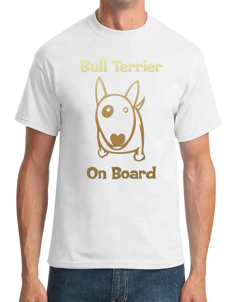 Забавная Мужская футболка Bull Terrier On Board новинка 2019 летняя мужская крутые футболки