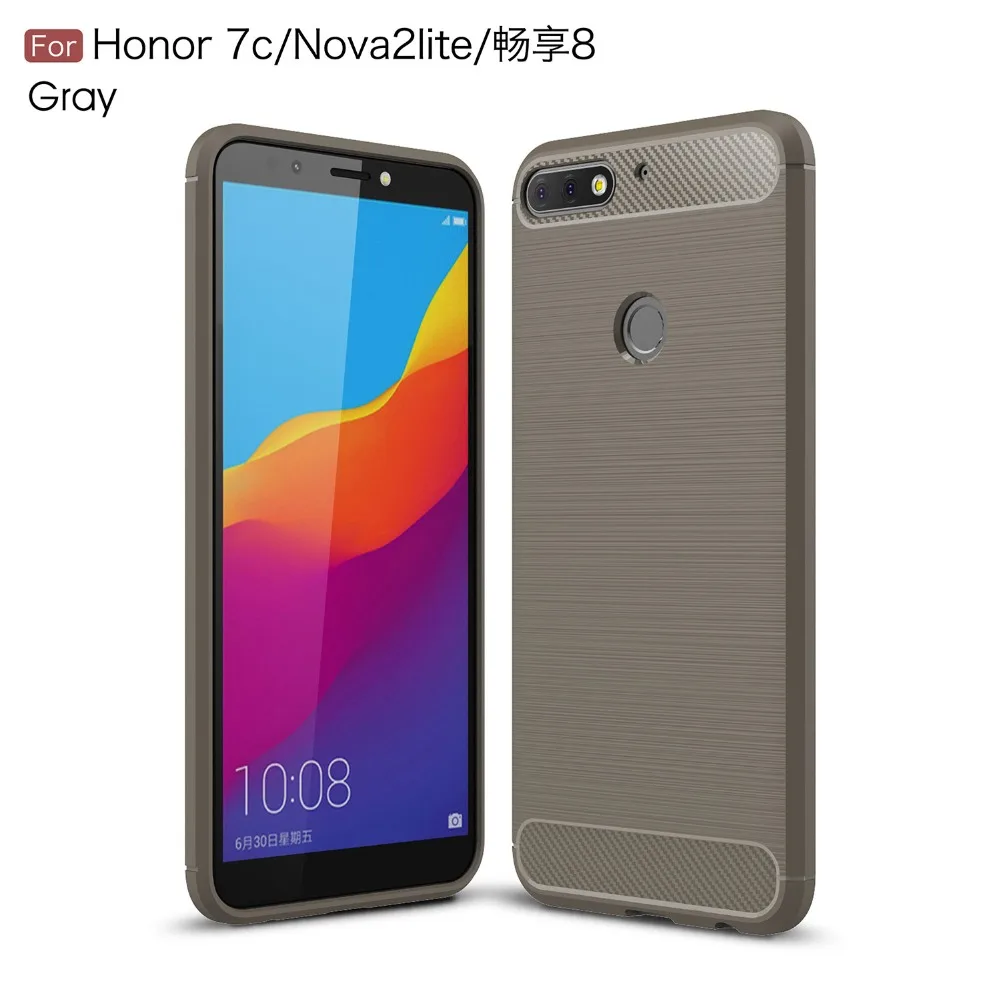 Роскошный мягкий карбоновый чехол для Huawei Y7 Prime 2018 силиконовый телефона Honor 7C pro |