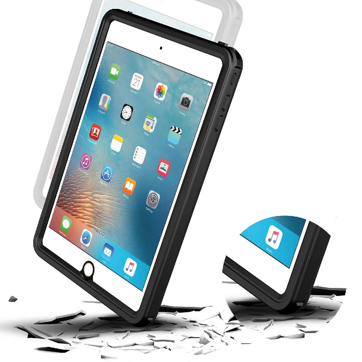 Для iPad Mini 4 водонепроницаемый чехол для планшета противоударный пыленепроницаемый чехол для планшета с регулируемой подставкой для планшета встроенная защита экрана