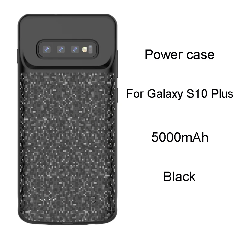 Black for S10 Plus Чехол для аккумулятора samsung Galaxy S10 Plus 5000 мАч, чехол для портативного зарядного устройства, чехол для резервного копирования, чехол для зарядки для S10e S10 S10Plus - Цвет: Black for S10 Plus