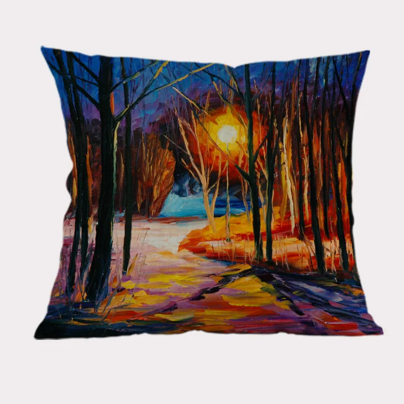 Ландшафтный осенний декоративный чехол для подушки наволочка диванной 3D картина