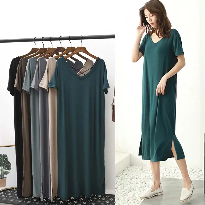 

Women Split Dress Summer Backless Cross Large Size V-neck Dress