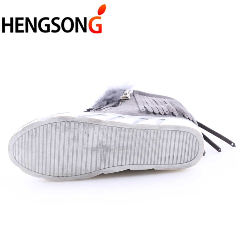 HENGSONG теплые зимние ботинки с плюшевым утеплителем женская обувь плоская подошва