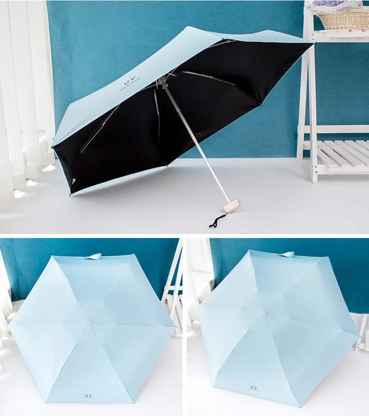 FGHGF Mini Five складной модный креативный Легкий Вес Карманный Зонт Солнце прозрачный Анти-УФ Ультра солнцезащитный крем для женщин девочек