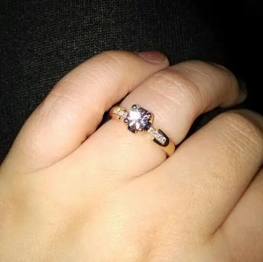 Кольца для Для женщин Тесты положительный 1 карат муассанит розовое золото