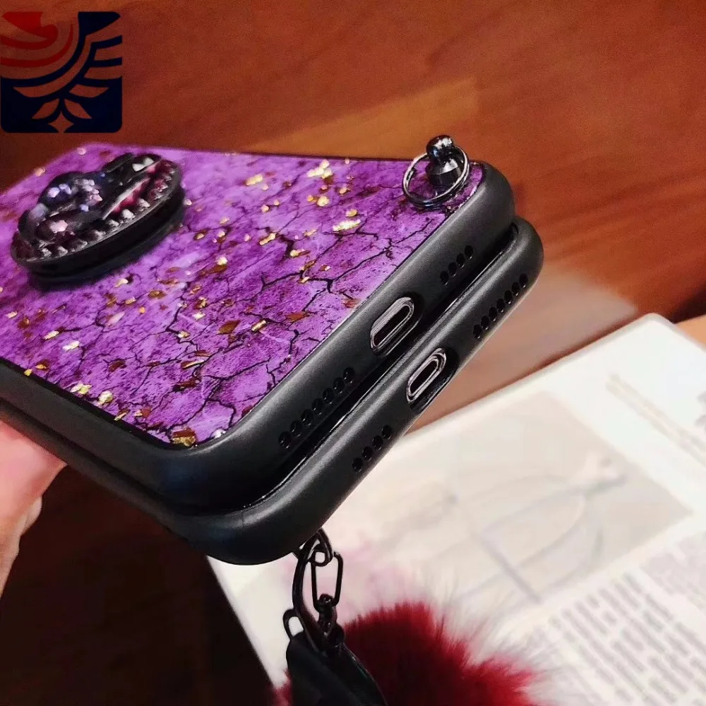 Роскошный золотой фольги Bling мрамор Алмаз чехол для телефона мягкий TPU iphone 6 S 7 8 Plus
