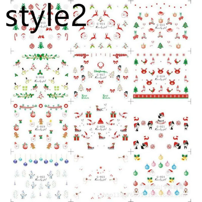 Рождественская переводная наклейка для ногтей, полностью фольга, обертывания, новогодний подарок, детские подарки, рождественские украшения - Цвет: B