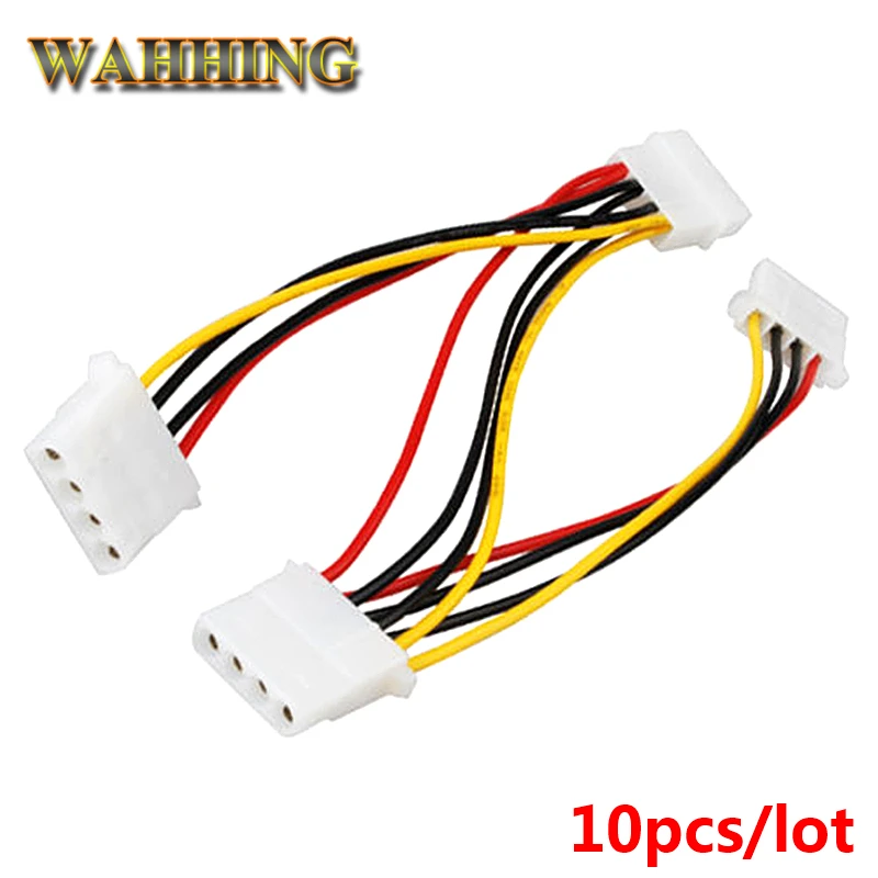 10 шт. 4 контактный разъем Molex Male 3 порта разветвитель питания для компьютера кабеля