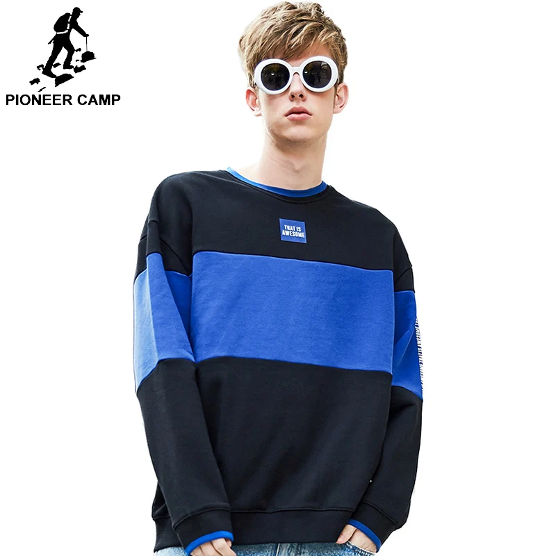 Pioneer Camp 2019 брендовая модная мужская Толстовка цветной блок Патч Письмо Печатный
