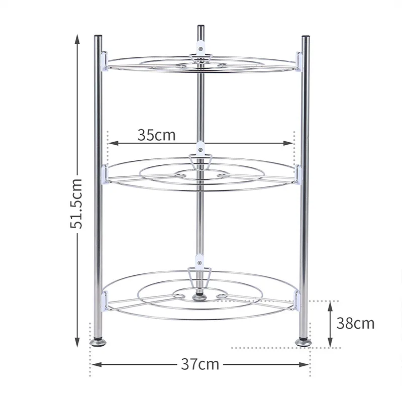 Кухня 3 слоя горшок стойка для хранения многофункциональная Нержавеющая сталь