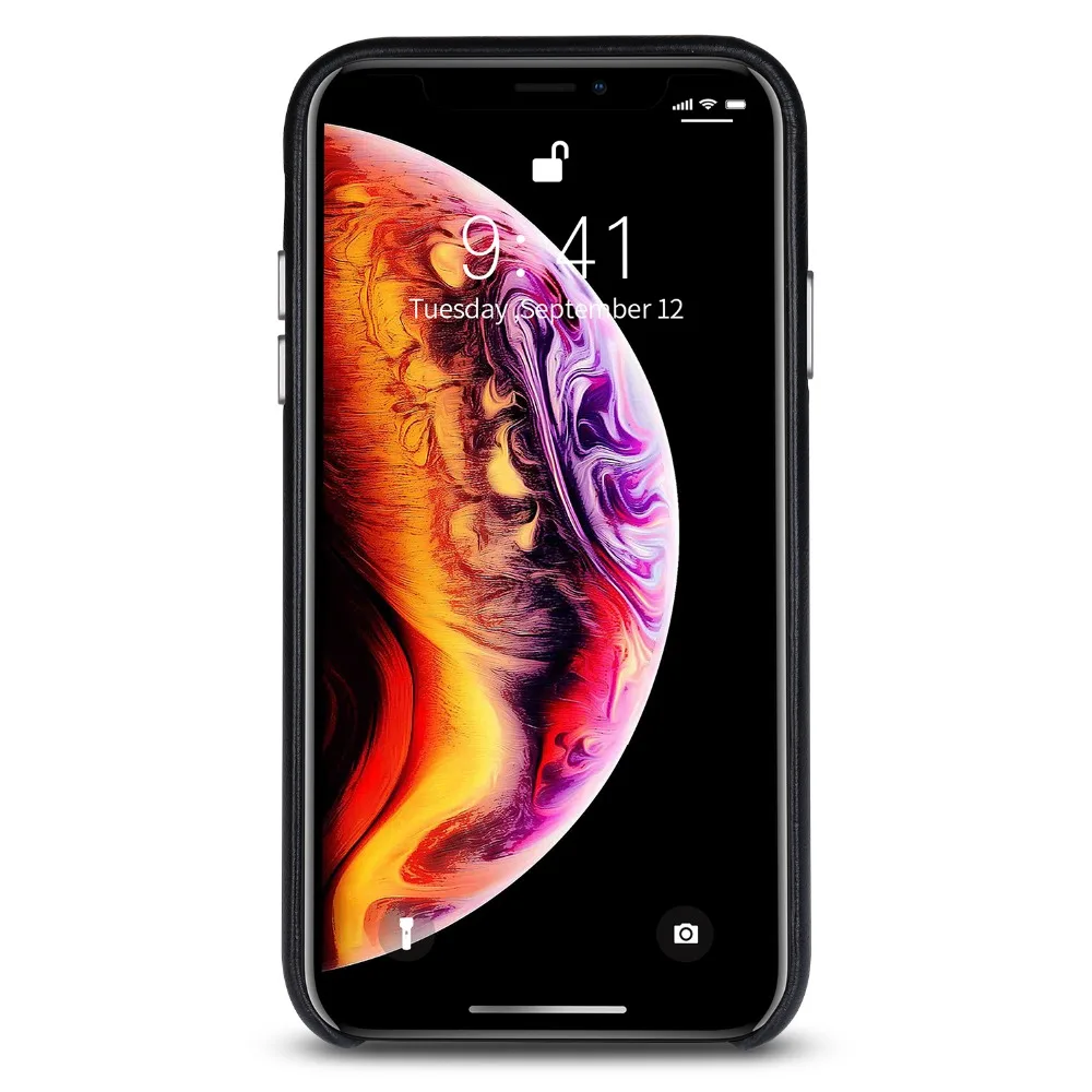 Jisoncase Чехол для телефона для iPhone XR Натуральная кожа Защитный чехол для iPhone XR 6,1 дюймов Роскошные Металлические Кнопки Мода Новинка